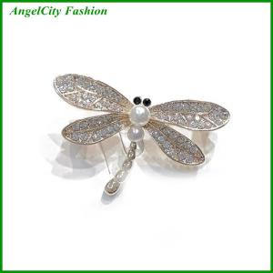 AngelCity Fashion Store Vintage Shinny Rhinestone Dragonfly Brooches For Women Dress Silk Scarf Insect Corsage Pins Jewelry Accessories
