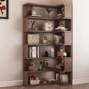 CraftedLiving SG-Corner Bookshelf Floor-Standing Storage Rack Home Storage Cabinet Multi-Tier Living Room Corner Shelving Unit