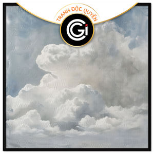 Tranh sơn dầu phong cảnh bầu trời mây trắng trong chủ đề thiền và thư giãn tranh treo tường dán tườngCGI-807