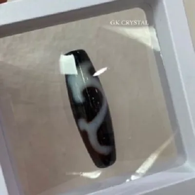 Local Ready Stock/本地现货】天然西藏玛瑙天珠一眼九眼水纹龟背虎牙