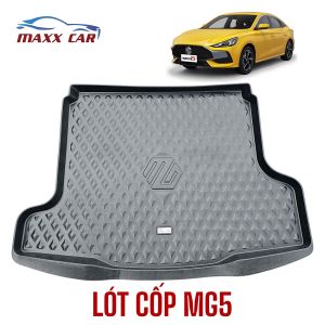 MG5: Riêng lót cốp MAXXCAR nhựa TPE NGUYÊN SINH đúc 5D tràn viền cho xe MG 5 2020+ cao cấp.