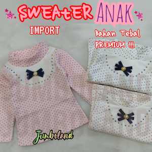 [JUMBOLAND] PREMIUM!!  1-3thn. sweater import anak perempuan turtle neck kerah tinggi. tangan panjang motif random 1 2 3tahun.