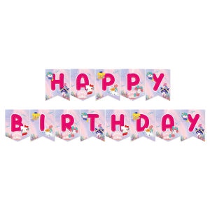 Murah!! Banner HBD Segilima karakter Cewek banner ultah segilima cewek banner hbd cewek 1 SET dekorasi ulangtahun