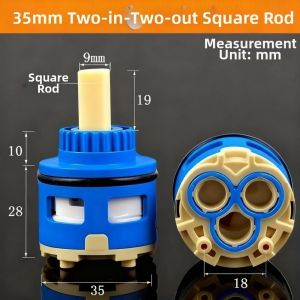 ONERVGY 2 Way Faucet Valve Core Watersaving 35mm Size Faucet Cartridge Multifunctional Hot/Cold Water Mixed Shower Switch Kitchen Taps