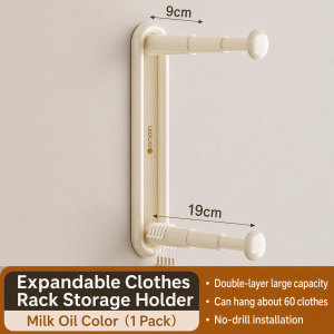 Coat Hanger Storage Rack Punch Free Wall Mounted For Household Use Saving Clothes Hange Rack Bath