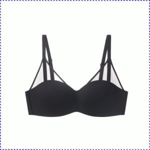 Summer minimalist glossy gathered underwear library style adjustment nonmarking mesh adjustable bra