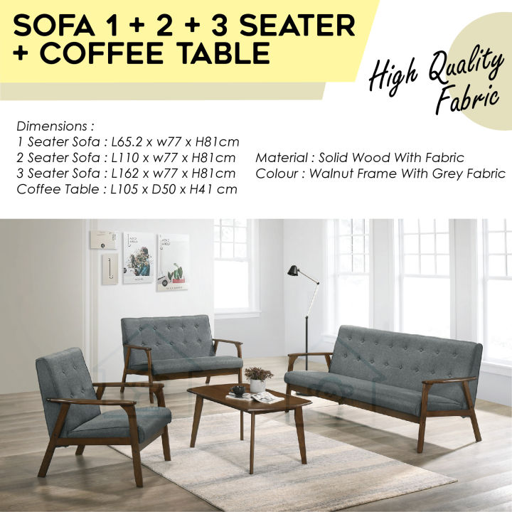SOFA SET 1 + 2 + 3 SEATER WITH COFFEE TABLE / LIVING ROOM FURNITURE SET ...
