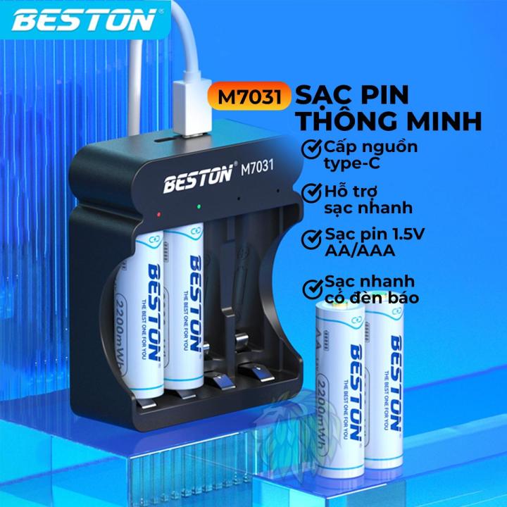 Sạc pin 2A 3A Beston M7031 chính hãng dành cho pin tiểu AA AAA Lithium ...