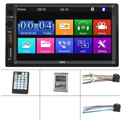7020 Head Unit Android Mobil 1/2 Din 7 Inch Bluetooth Audio Car MP3 MP5 Player In Touch Screen Radio Dan Kamera Mundur Mobil LED