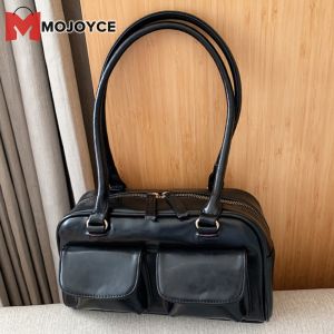 MOJOYCE Premium Leather Shoulder Bag for Women Double Pocket Design Compact Crossbody Purse for Work and Travel in Tan