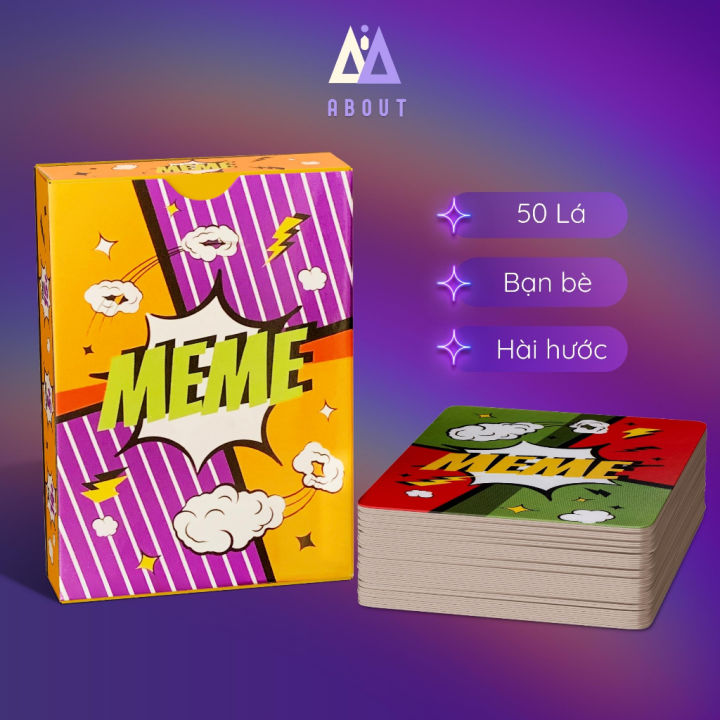 Bộ Bài Meme 50 Lá Vui Nhộn - Boardgame Meme 5 Ver Vô Tri, Bài Mêm Lầy Bựa,Chơi Vui Quên Lối Về Cùng Nhóm Bạn Bè