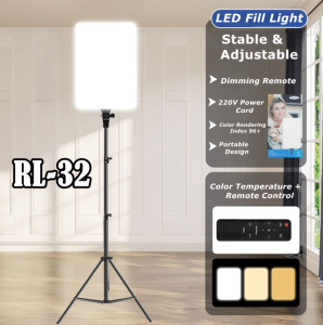 Fill Light 32" Inch LED Panel Video With Tripod Stand Photography Light For Vlogging Makeup Photography Studio Lighting