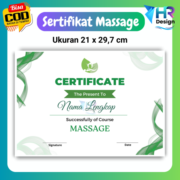 Cetak Sertifikat Massage Sertifikat Kursus HR Design | Lazada Indonesia