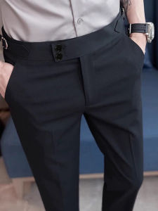 Quần tây quâu âu hai đai nam kiểu dáng thời trang phong cách dễ phối đồ lên phom người mặc