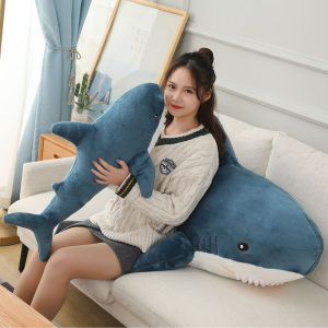 [SG SELLER]Shark Stuffed Toy Big Size 40CM / 60CM / 80CM Soft Cartoon Sleep Pillow Cute Whale Shark Plush Doll Toys for Kids Baby Boy Girl Birthday Gift Blue Grey