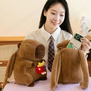 YOUSHI TOP Animal Cartoon Capybara Plush Backpack Large Capacity Big Capacity Capybara Crossbody Bag Capybara School Bag Fashion Capybara Plush Bag Kids Birthday Gift