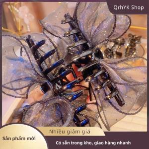 Hàng có sẵn✨ Hàn Quốc Phong Cách Lưới Bow Rhinestone Tóc Claw Cổ Điển Thanh Lịch Kẹp Tóc Kẹp Kẹp Cá Mập Clip Cho Phụ Nữ Thời Trang Phụ Kiện Tóc