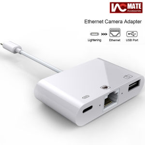 Bộ Chuyển Đổi Mạng Có Dây Lightning Sang Ethernet LAN Bộ Chuyển Đổi Đầu Đọc Camera 3 Trong 1 USB 3 Cáp OTG Đồng Bộ Dữ Liệu Bộ Chuyển Đổi Ethernet Với Cổng Sạc Nhanh Tương Thích Với I-Phone/I-pad