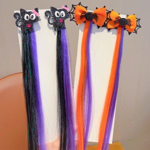 CURIO12 1/2/3 Pair Phong cách Gothic Kẹp tóc Halloween dành cho nữ Màu chuyển sắc Tóc giả Kẹp tóc giả Halloween Dễ thương Đầu bí ngô Phụ kiện đội đầu tạo không khí tiệc tùng Các bé gái