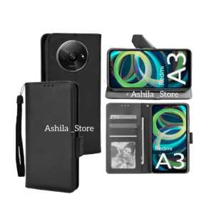 XIAOMI REDMI A3 Case Dompet Flip Cover Leather Premium Casing Sarung Buku HP Bisa Standing