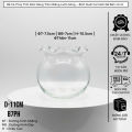 Bình Cá Thủy Tinh Mini Dáng Tròn Miệng Lượn Sóng 11cm B7 – Bể Cá Để Bàn Trang Trí Tặng Kèm Sỏi Và Rong Mô Hình. 