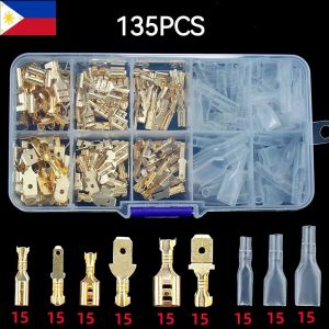 135/1000Pcs Boxed Insulated 2.8/4.8/6.3mm Electrical Crimp Terminals  Connectors Assorted Kit