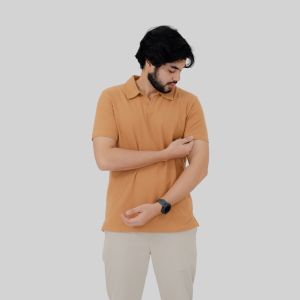 Kemeja Polo Hey Man Tanpa Kancing untuk Pria Casual
