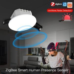 Moes Tuya Smart ZigBee Human Presence Detector Radar Detection Sensor Photometric 2 in 1 Function Smart Life Ceiling PIR Hub