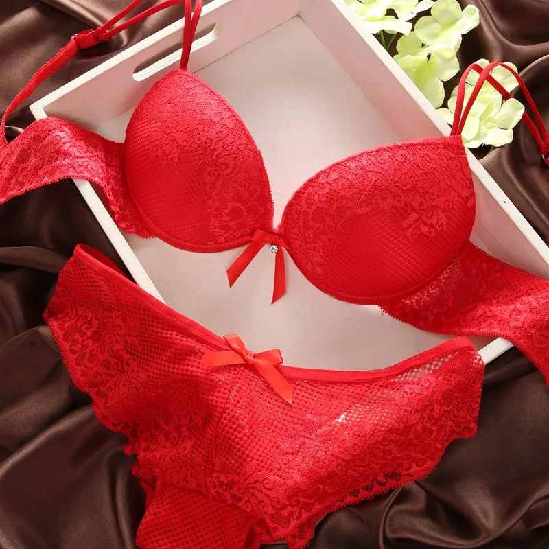 Red sexy deep v lace erotic lingerie