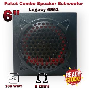 Paket Combo Speaker Subwoofer Mobil LEGACY 6 Inch LG 6962 + Box Speaker 6 Inch +Tutup Speaker Ram 6