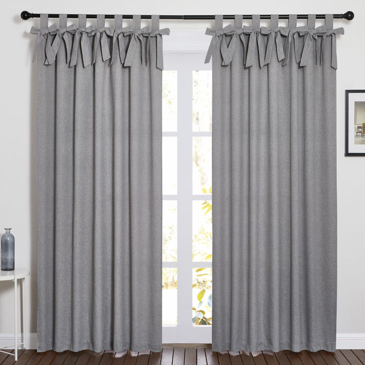 1pc Blackout Short Window Curtains For Living Room Tab Top with Bow ...