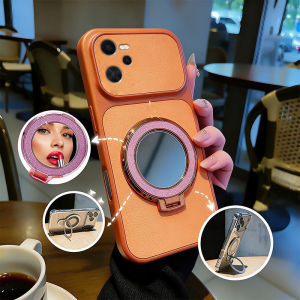 PBZZ Case for Realme C35 Realme NARZO 50A Prime 2022 c33 c31 5G phone casing Softcase Silicone shockproof Cover new design aesthetic cute purple Makeup mirror with holder for girls KNHZJ2