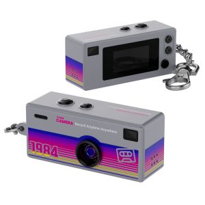 New Mini SLR Thumb Camera Keychain Car Key Ring LED Flashlight Colorful Key Chain Party Gift