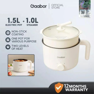 Gaabor 600W Multi-Functional Electric Cooker 2L Non-Stick Pot with Steamer Suitable for 1.5L/1.8L/2L
