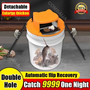 🐭Catch 1000 One Night🐭Mouse Bucket Trap Double Ladder Rat Trap Bucket Double Ladder Detachable Enlarge thicken automatic flip recovery safe and non-toxic suitable for indoors Rat killer Mouse catcher trap