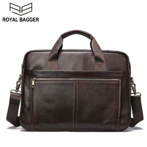 Royal Bagger Laptop Briefcase Handbag For Men Genuine Cow Leather Fashion Europe Style Business Computer Hand Bags