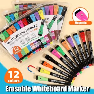 CUNXIN Erasable Colorful Whiteboard Marker ic Waterborne Brush Water Color Pens Multifunction Fine Nib Drawing Pen Fridge
