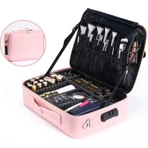 Hộp đựng đồ trang điểm chống thấm nước Hộp đựng đồ trang điểm PU dành cho nữ Hộp đựng đồ trang điểm du lịch cỡ lớn