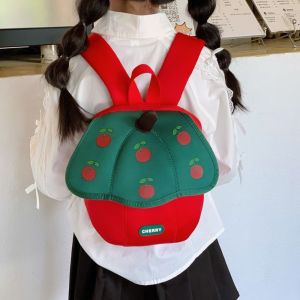 RONALDF Double Shoulder Fruits Mushroom Backpack Schoolbag Large Capacity Student School Bag School Bag Cartoon Kindergarten Backpack Kids Gifts