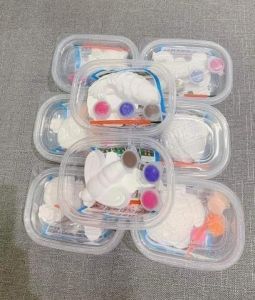 Bộ 2 Tượng thạch cao TẶNG KÈM 2 hộp MÀU và CỌ set tô tượng Mini sáng tạo cho bé - giao ngẫu nhiên