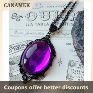 【 CANAMEK 】 Vampire Bat Necklace Blood Cameo Purple Gothic Jewelry Black Bat Witch Accessories Pagan Alternative Vintage Choker Man