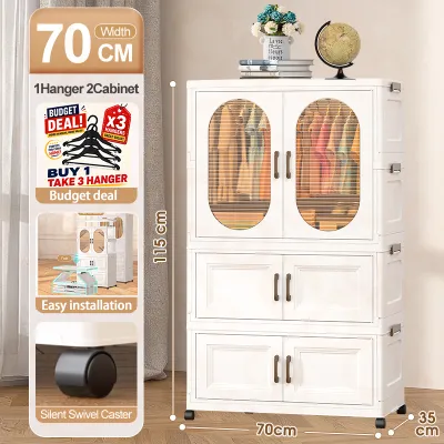 CD Foldable Wardrobe Organisers Clothes Storage Organizer White Durabox Hanging Cabinet Organizer with Wheels