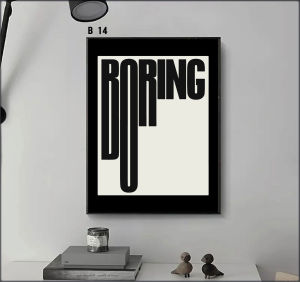 Poster Dinding Frameblock Jumbo Motif Tulisan Hitam putih - Wirar Store