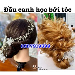 Đầu canh chịu nhiệt học bới tóc cô dâu MX02 - tóc thật 80%