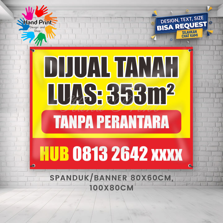 Spanduk Banner MMT Plang Rumah Dijual Tanah Dijual SHM Rumah Di Kontrakan Disewakan C