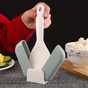 Centong Sendok Nasi Rice Spoon Dengan Penutup Otomatis Holder Tempat Sendok Centong Nasi Anti Lengket Serbaguna Bahan Wheat Straw Gratis Ongkir Bisa COD