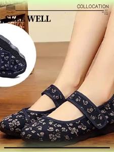 Floral Embroidery Comfortable Flat Slippers Anti-slip