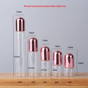 5/10ML Glass Roll On Bottle Empty Vials with Steel Metal Roller Ball for Travel Essential Oils Perfume