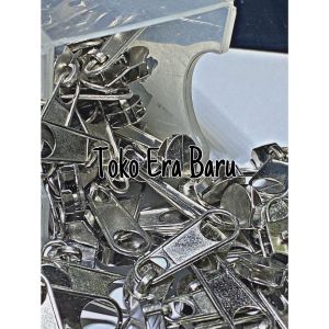 kepala resleting no 05 murah warna silver per lusin