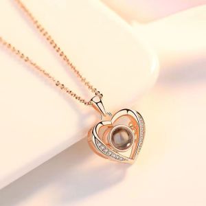 Picture Heart Necklace Photo Projection Customized Gift Jewelry Fashion Girlfriend